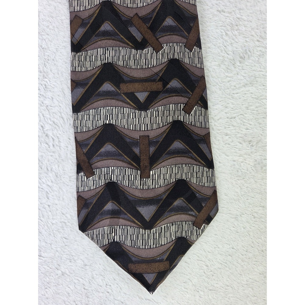 Vintage Screenplay Martin Wong 100% Silk Tie Abstract Geometric Art Deco USA